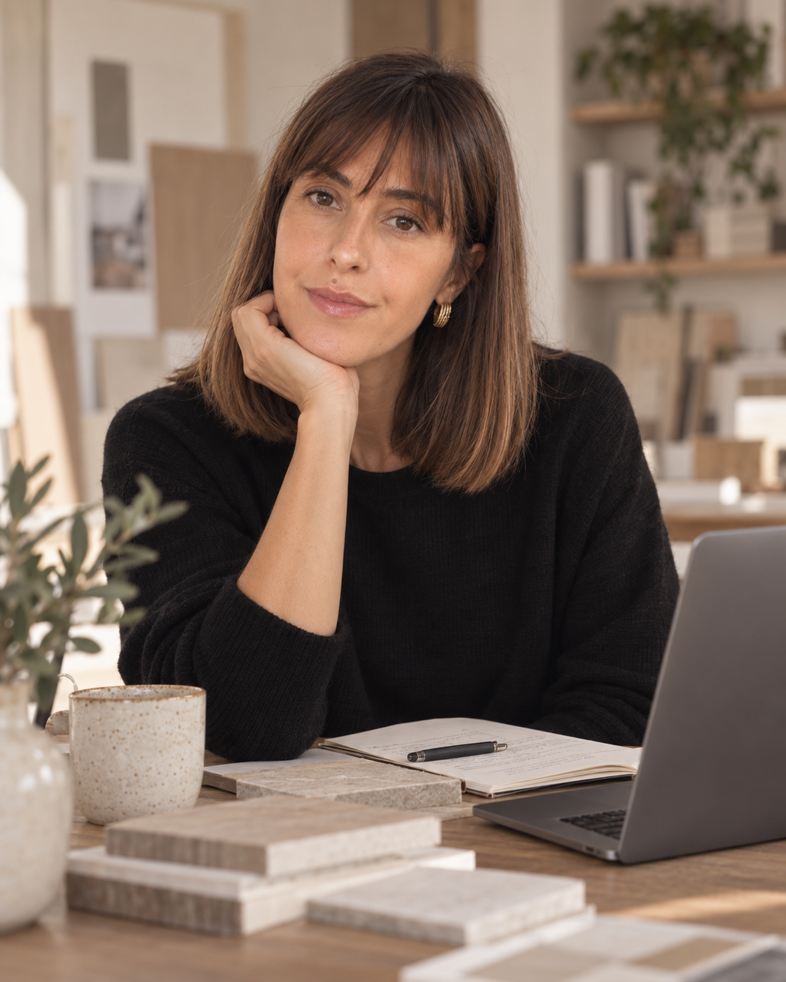 Gabrielle Djordjevic, designer d’intérieur, à son bureau